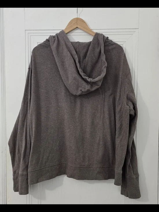 Pact 100% Organic Cotton Zip Up Hoodie in Heather Taupe, XL, Vguc, With Pockets - Picture 4 of 4